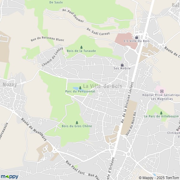 Plan La Ville-du-Bois : carte de La Ville-du-Bois (91620) et infos pratiques